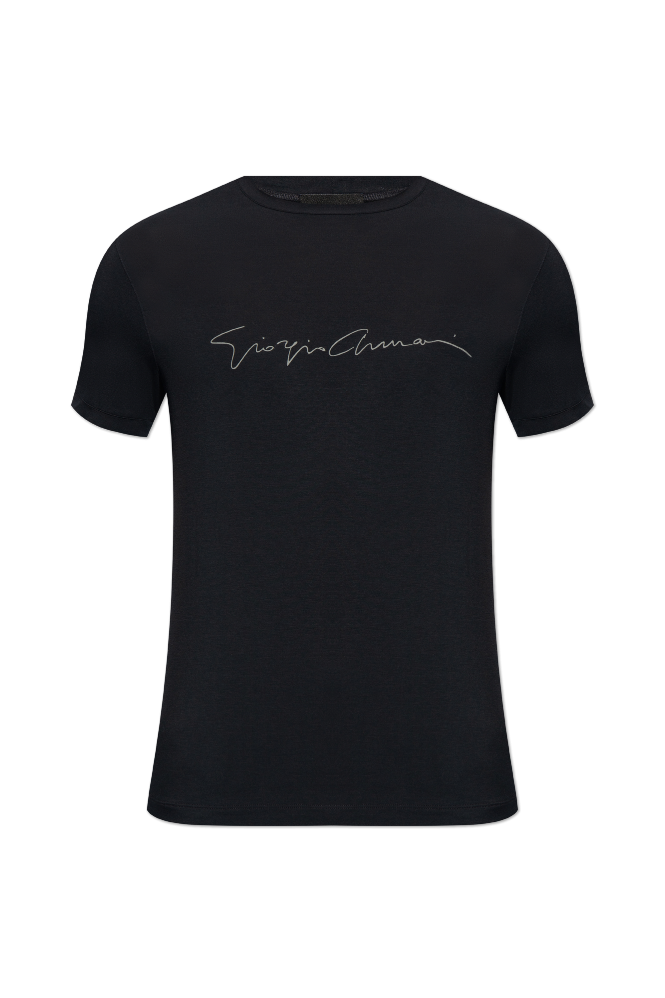 Giorgio Armani Logo T-shirt In Navy Blue | ModeSens